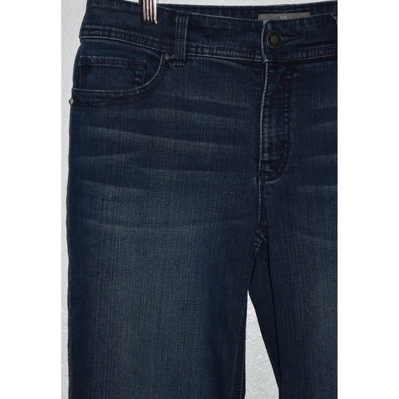 Chicos 00 Sz 2 So Slimming Zip Ankle Stretch Denim Blue Jeans 5-Pocket Straight - Picture 7 of 16